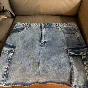 Wax Jean Plus Size Mini Skirt